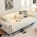 Baroque Sofa Cover – Quilted Cotton, Non-Slip, Washable with Ornate Embroidery
