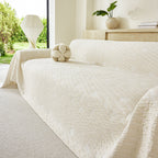 Soft Breathable Sofa Cover Blanket,Botanical Embossed Furniture Protector Throw Cover
