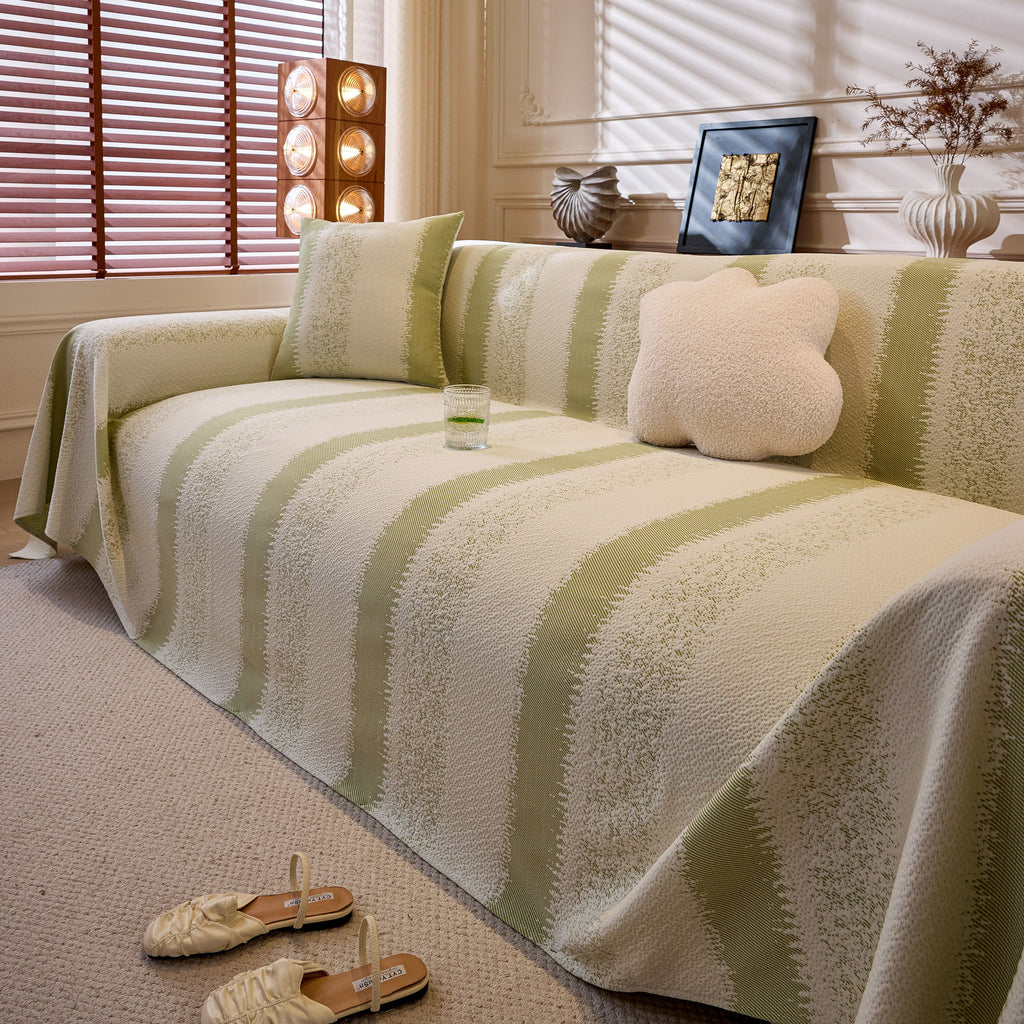 Modern Striped Sofa Throw Blanket, Lightweight Couch Cover for Summer Seating