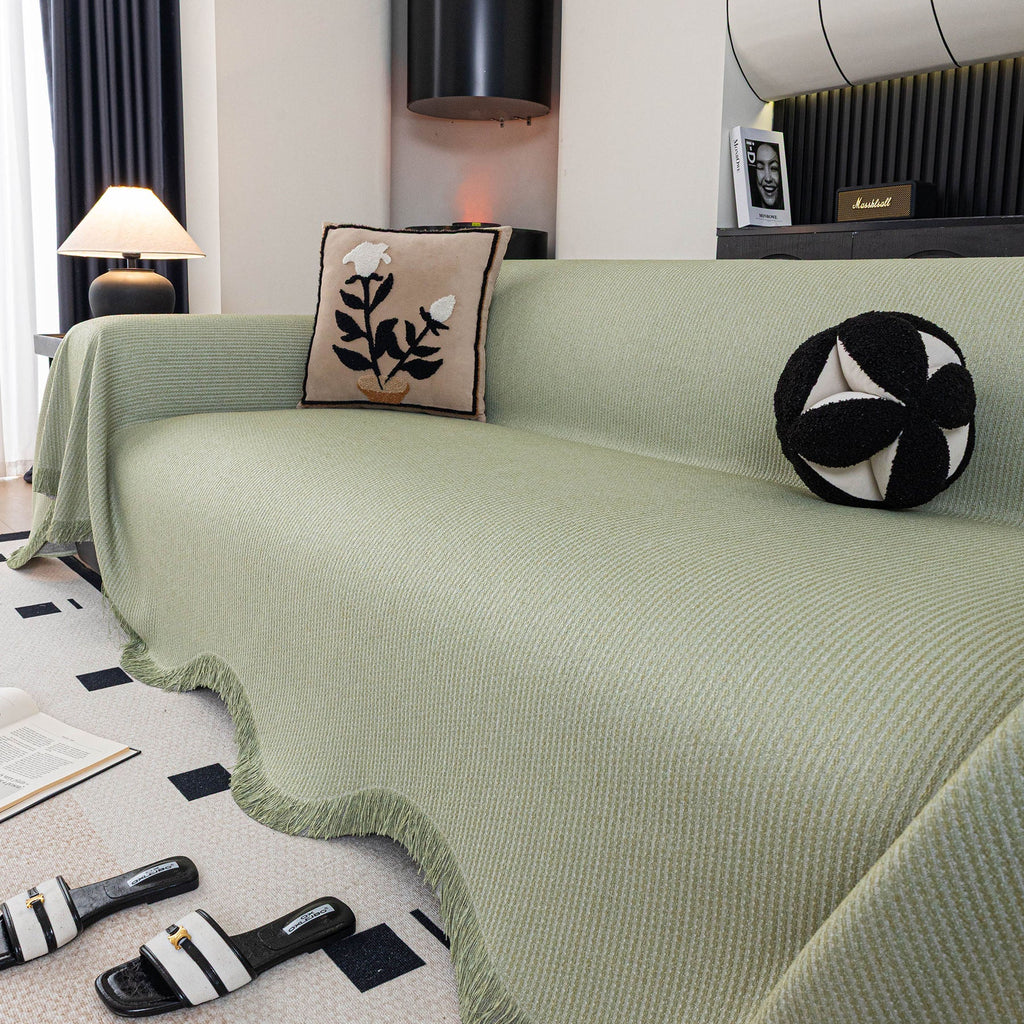 Soft Decorative Throw for Sofa and Loveseat, Textured Sofa Cover Blanket for Couch