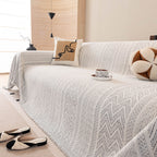 Decorative Slipcover for Pets, Kids, Boho Woven Couch Cover Throw Blanket with Tassel