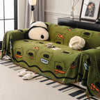 Cute Chenille Couch Cover Throw, Cartoon Soft Washable Sofa Cover for Sectional Sofas
