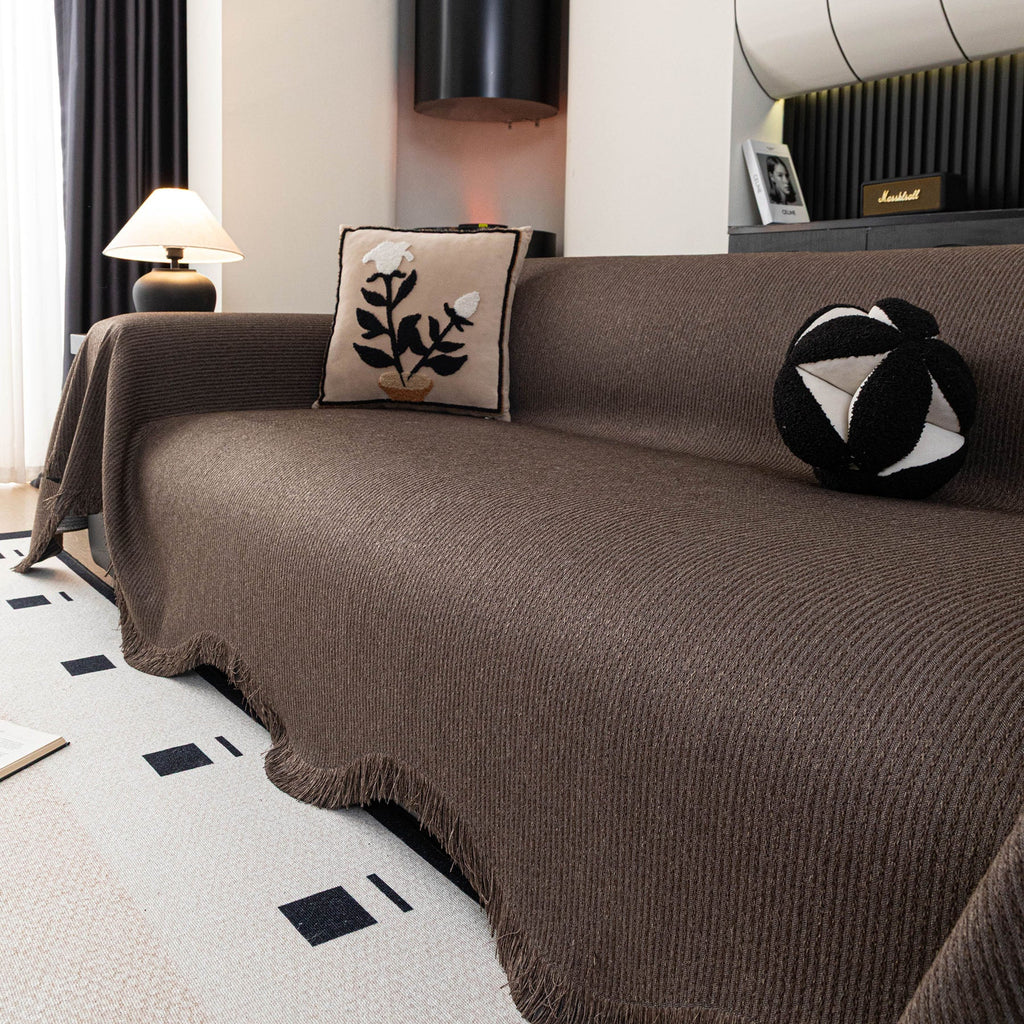 Soft Decorative Throw for Sofa and Loveseat, Textured Sofa Cover Blanket for Couch