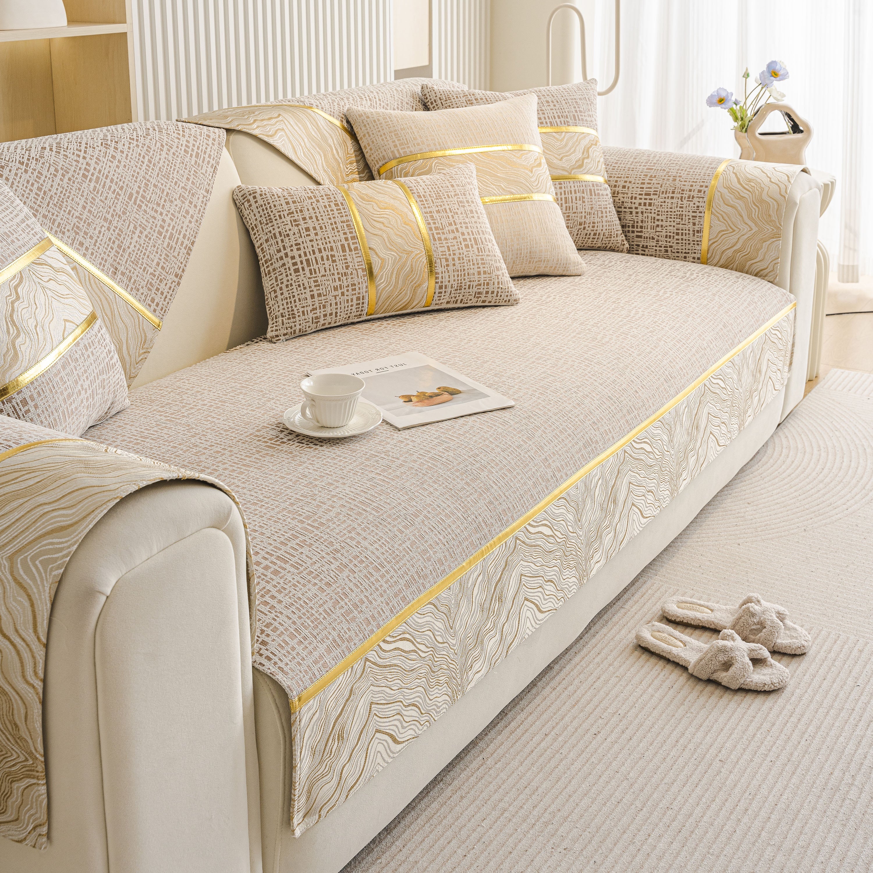 Modern Non-Slip Couch Slipcover, Soft, Durable & Washable Furniture Protector