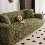 Plush Fleece Stretch Sofa Cover, Super Soft Textured Geometric Couch Slipcover