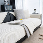 Geometric Textured Couch Slipcover Protector Non-Slip Ice Silk Sofa Cover for Couch