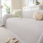 3D Bubble Textured Furniture Protector Throw Cover, Cooling Soft Woven Couch Cover