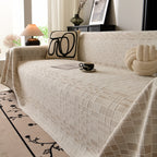 Sofa Cover Throw with Subtle Textured Stripes Lightweight Smooth Couch Slipcover