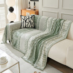 Chenille Sofa Cover Throw Blanket, Boho Geometric Scratch Proof Couch Protector