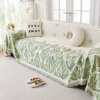 Soft Woven Leaf Couch Blanket, Pet-friendly Sectional Sofa Slipcover For Cats Dogs