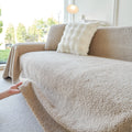 Thick Sherpa Fleece Sofa Protector Cover Stylish Durable Slipcovers for Couches and Chairs