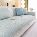 Sofa Cover for Leather & Fabric Couches, 3D Leaf Embossed Quilted Furniture Covers