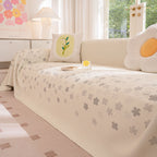 Cooling Ice Silk Sofa Cover Blanket, Floral Soft Silky Breathable Couch Throw Cover