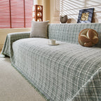 Textured Plaid Couch Throw Cover, Modern Decorative Sectional Furniture Covers