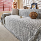 Textured Plaid Couch Throw Cover, Modern Decorative Sectional Furniture Covers