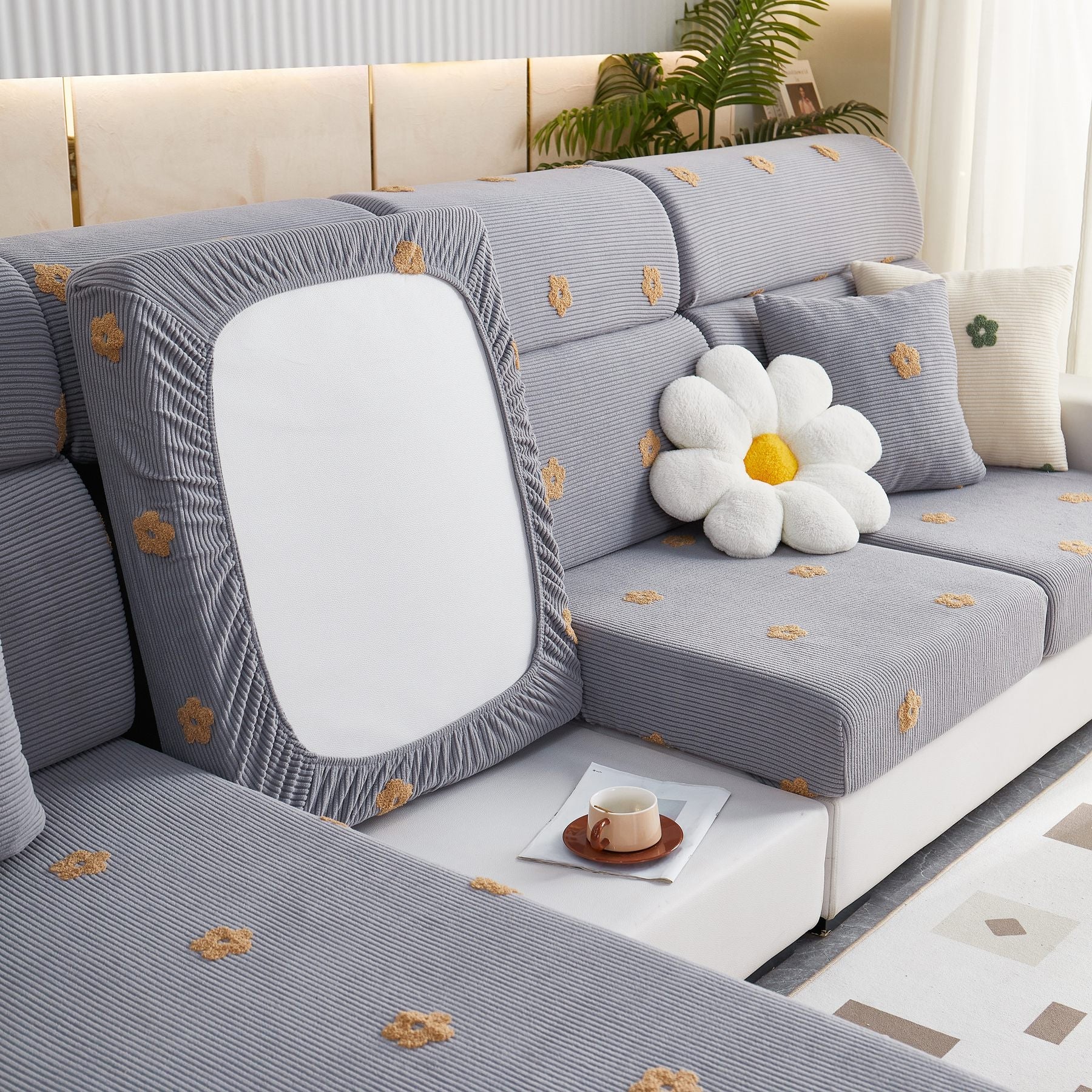 Polar Fleece Sofa Cushion Covers for Sofa 1/2/3/4 Seater, Best Seat Covers for Dogs, Pet Couch Protector