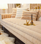 Thicken Faux Fur Plush Sofa Cover Non-slip Sofa Seat Pad European Sofa Towel for Living Room Decor