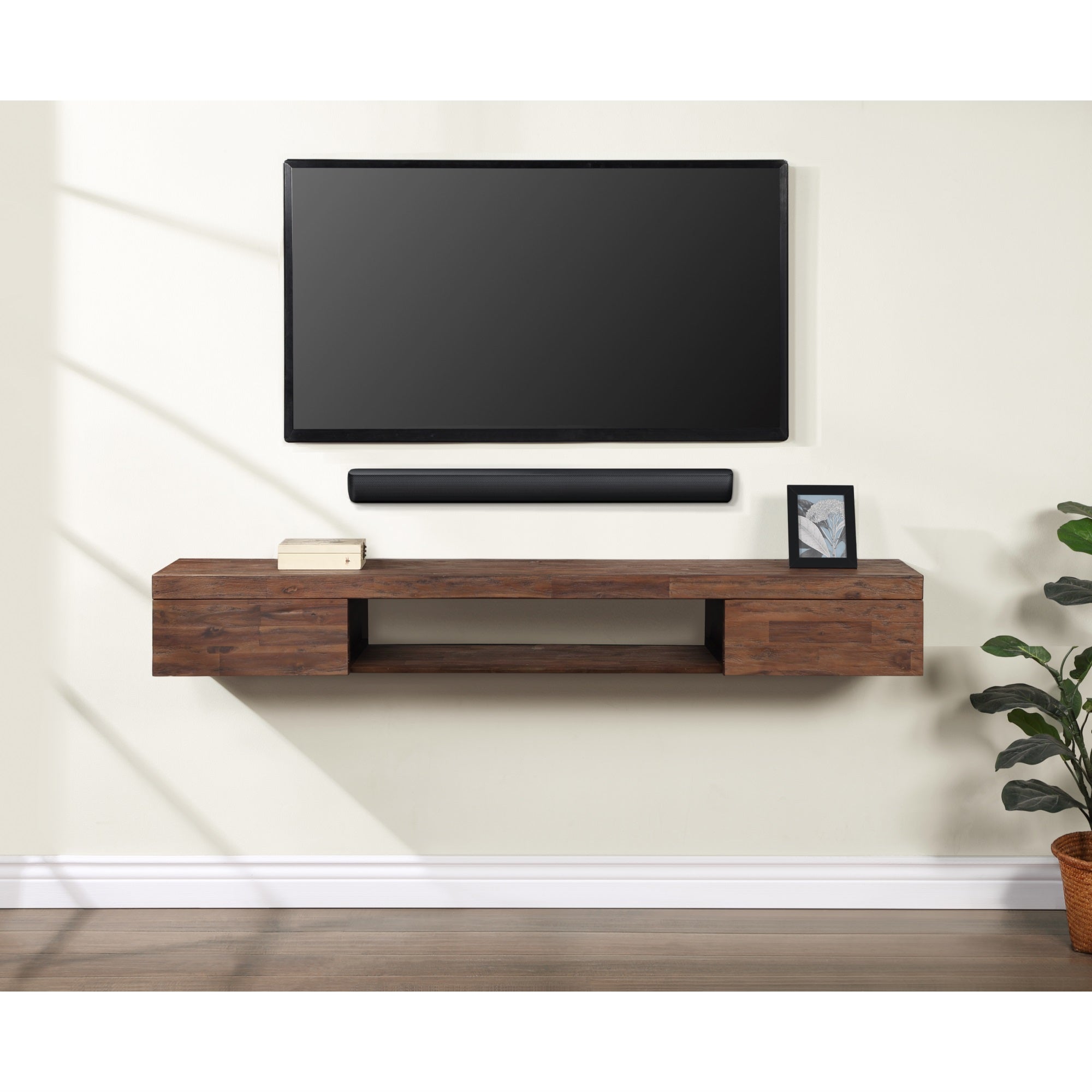71 Distressed Floating Media Console