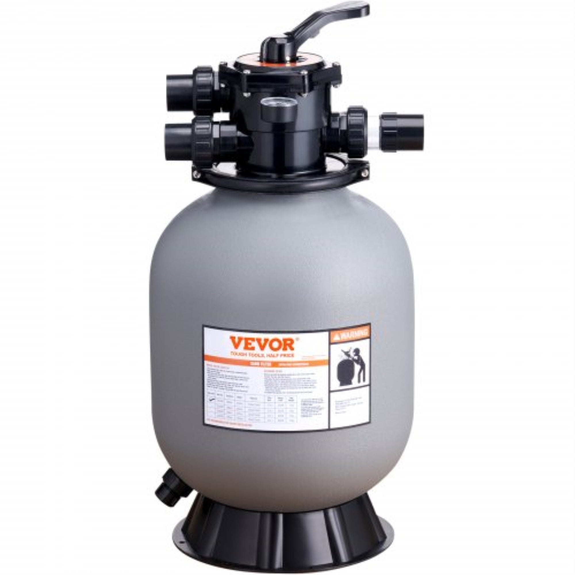 Vevor Sand Filter, 16-Inch, Up To 35 Gpm Flow Rate, Above Inground Swimming Pool Sand Filter System With 7-Way Multi-Port Valve,