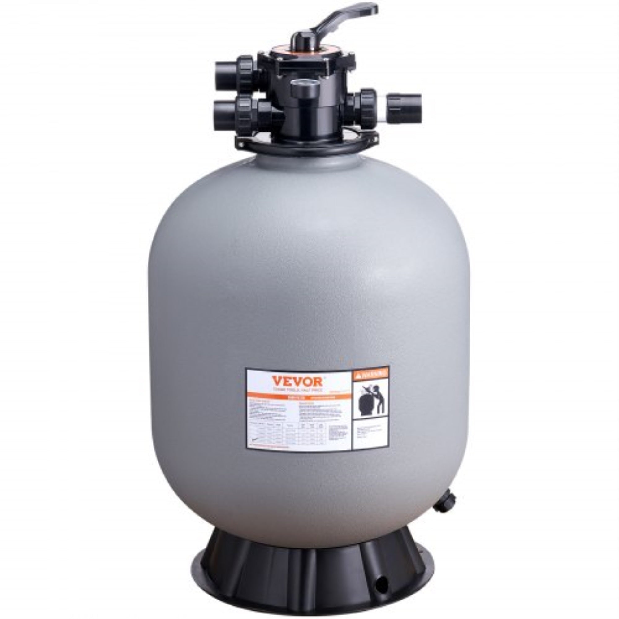 Vevor Sand Filter, 24-Inch, Up To 65 Gpm Flow Rate, Above Inground Swimming Pool Sand Filter System With 7-Way Multi-Port Valve,