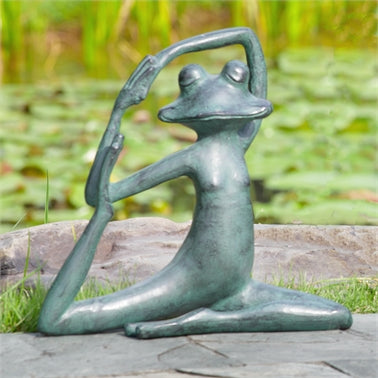 Spi Home 34548 Relaxed Yoga Frog Garden Sculpture - 13 X 14 X 5 In.