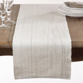 Saro Lifestyle 119.W13108B 13 X 108 In. Shimmering Woven Cotton Ribbed Table Runner  White