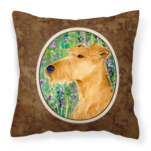 'Caroline'S Treasures Ss1004Pw1414 Irish Terrier Decorative Canvas Fabric Pillow, Large, Multicolor'