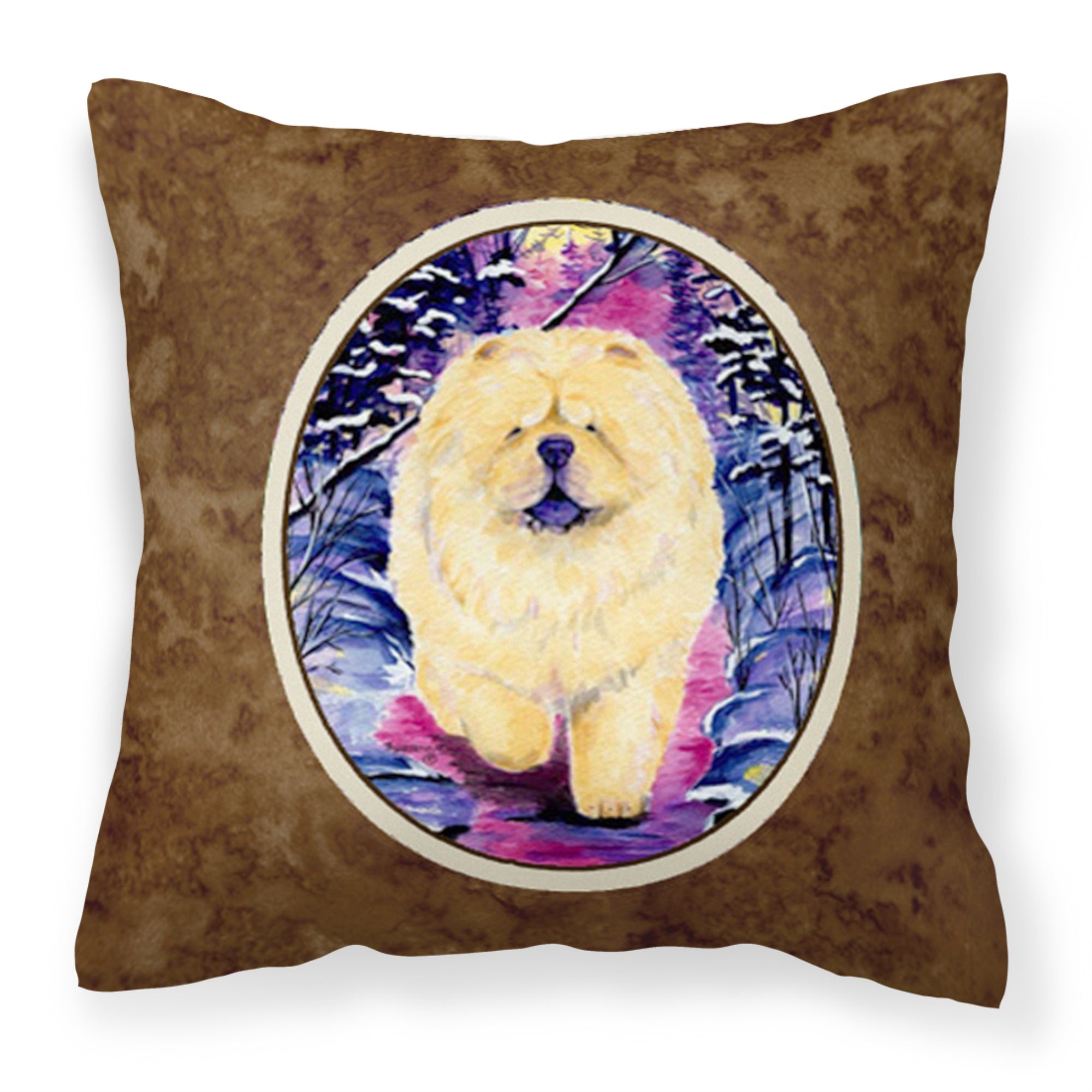 'Caroline'S Treasures Ss1005Pw1414 Chow Chow Decorative Canvas Fabric Pillow, Large, Multicolor'