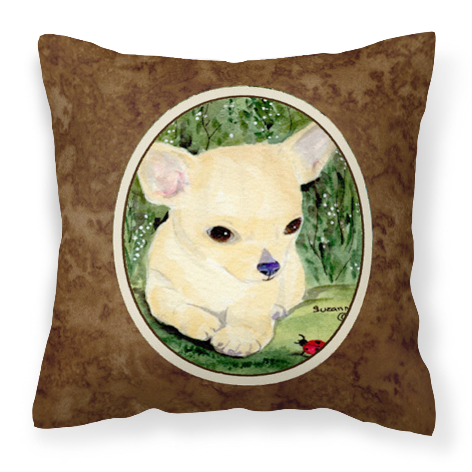 'Caroline'S Treasures Ss1010Pw1414 Chihuahua Decorative Canvas Fabric Pillow, Large, Multicolor'