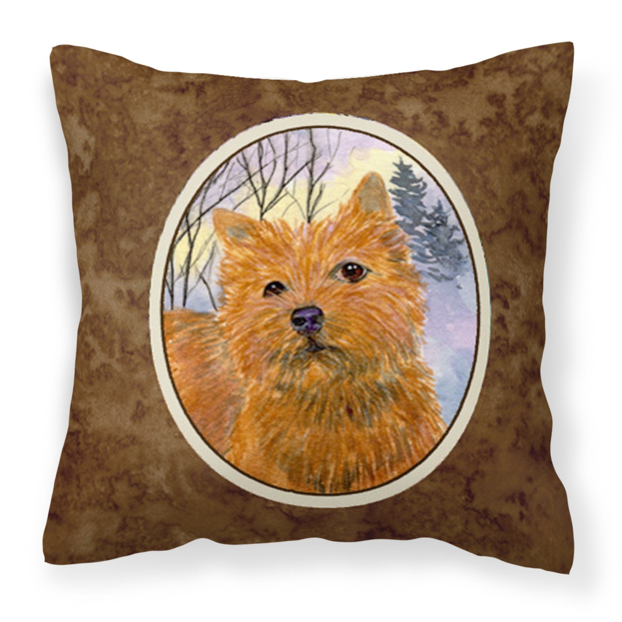 'Caroline'S Treasures Ss1012Pw1414 Norwich Terrier Decorative Canvas Fabric Pillow, Large, Multicolor'
