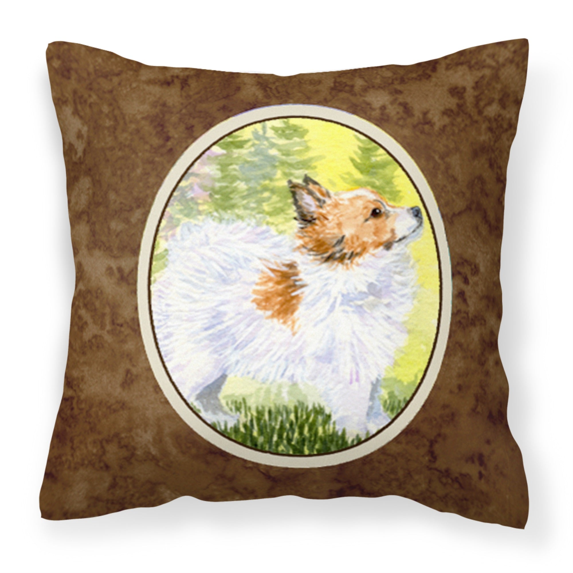 'Caroline'S Treasures Ss1029Pw1414 Papillon Decorative Canvas Fabric Pillow, Large, Multicolor'