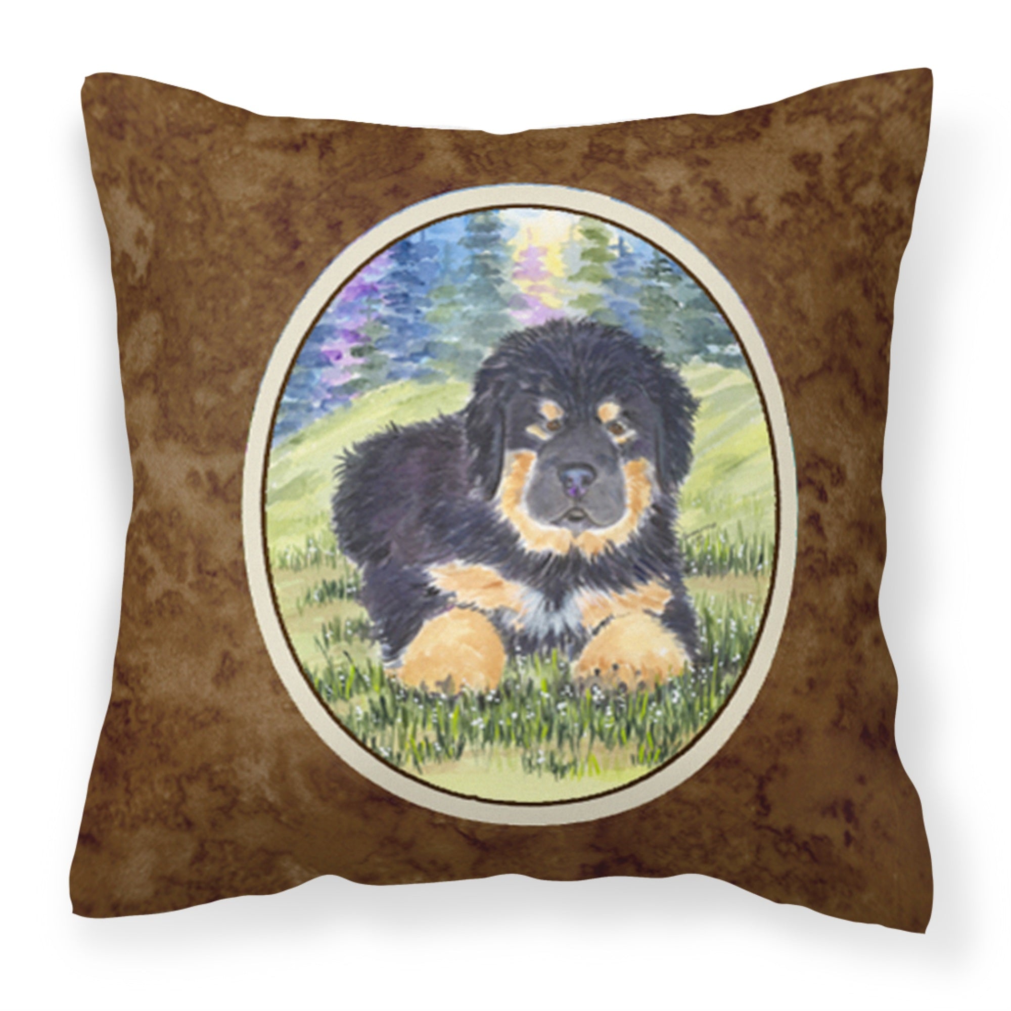 'Caroline'S Treasures Ss1037Pw1414 Tibetan Mastiff Decorative Canvas Fabric Pillow, Large, Multicolor'