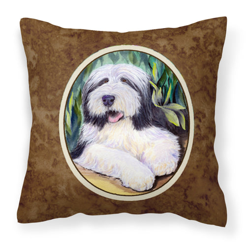 'Caroline'S Treasures Ss1038Pw1414 Bearded Collie Decorative Canvas Fabric Pillow, Large, Multicolor'