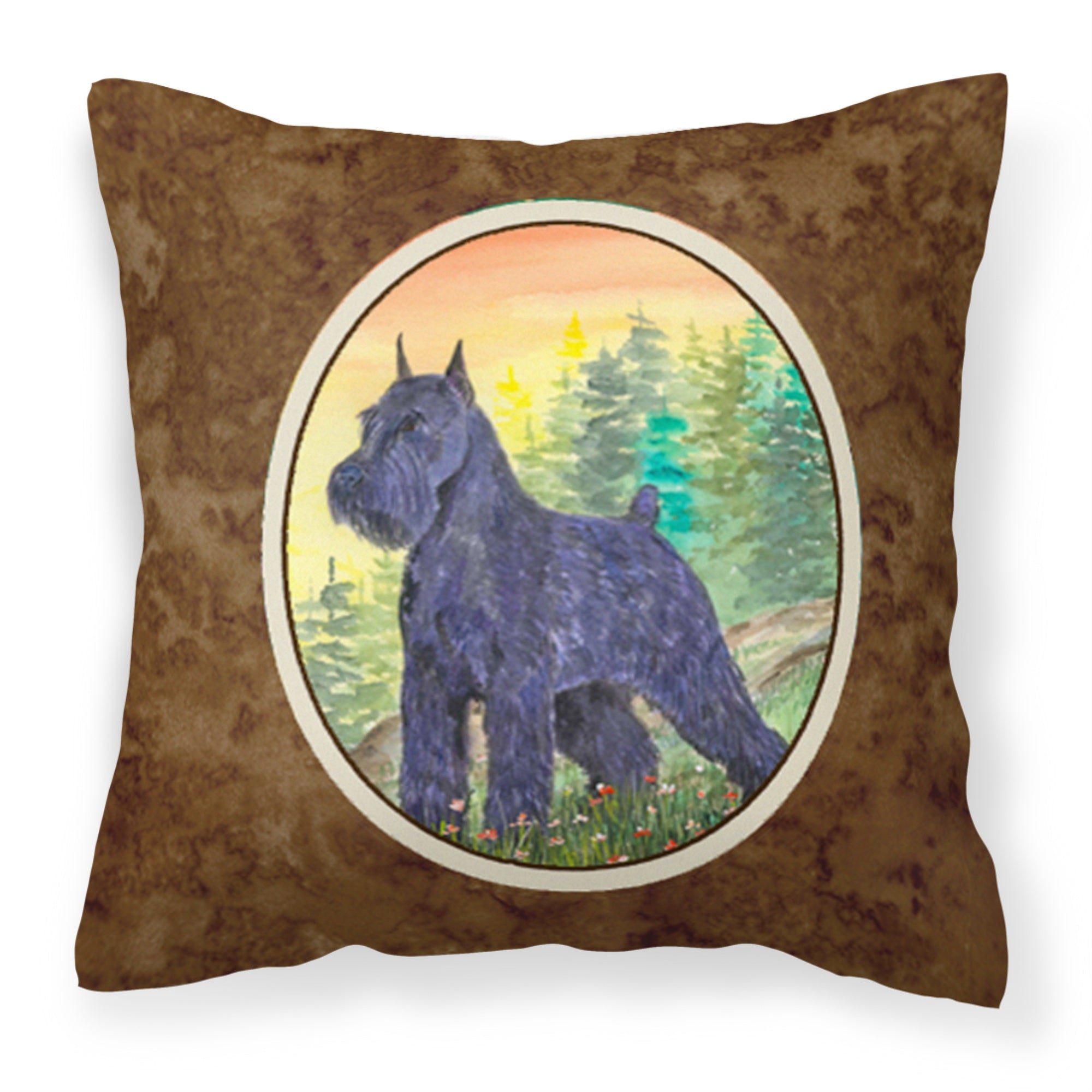 'Caroline'S Treasures Ss1051Pw1414 Schnauzer Decorative Canvas Fabric Pillow, Large, Multicolor'