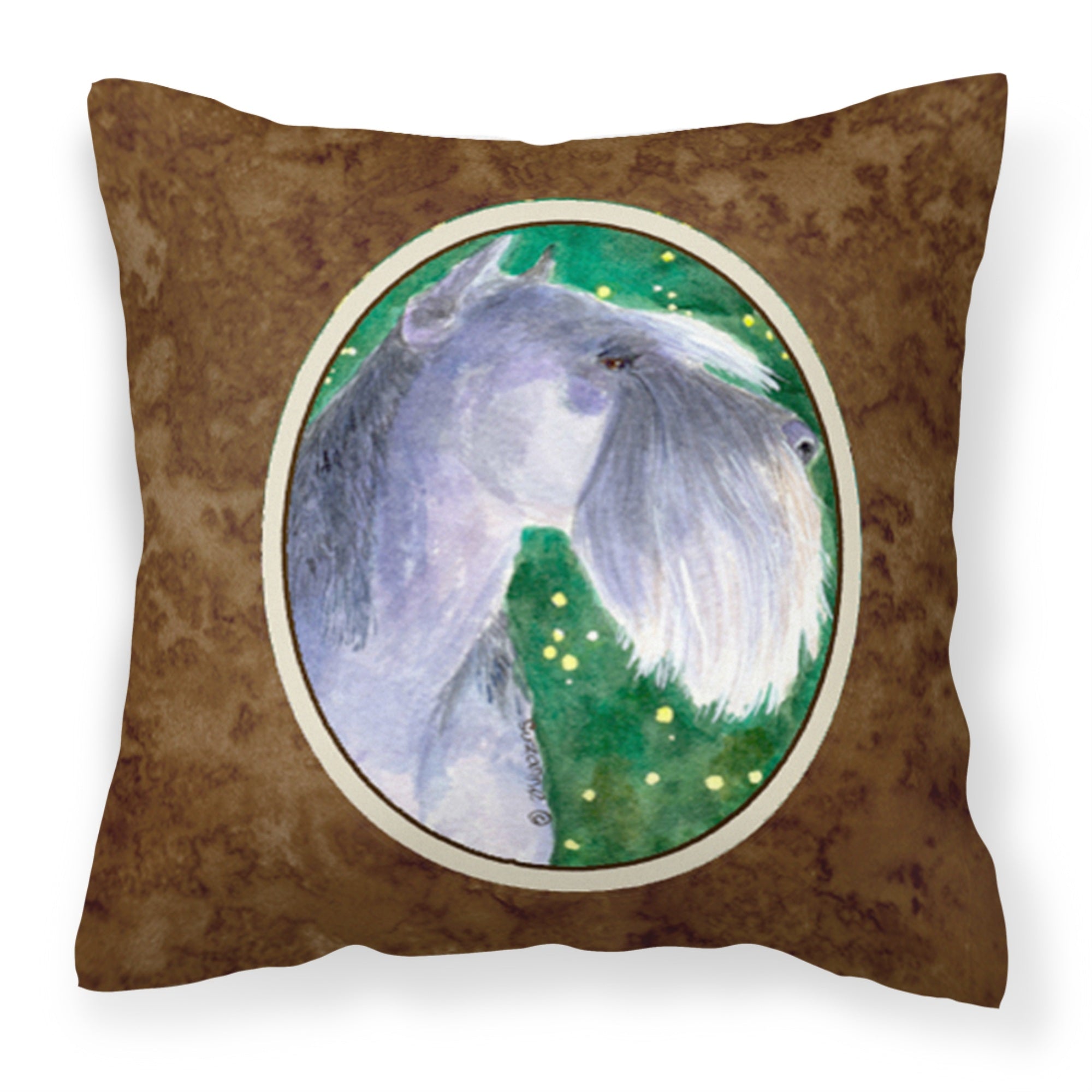 'Caroline'S Treasures Ss1052Pw1414 Schnauzer Decorative Canvas Fabric Pillow, Large, Multicolor'