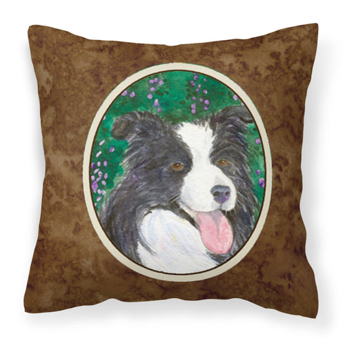 'Caroline'S Treasures Ss1053Pw1414 Border Collie Decorative Canvas Fabric Pillow, Large, Multicolor'