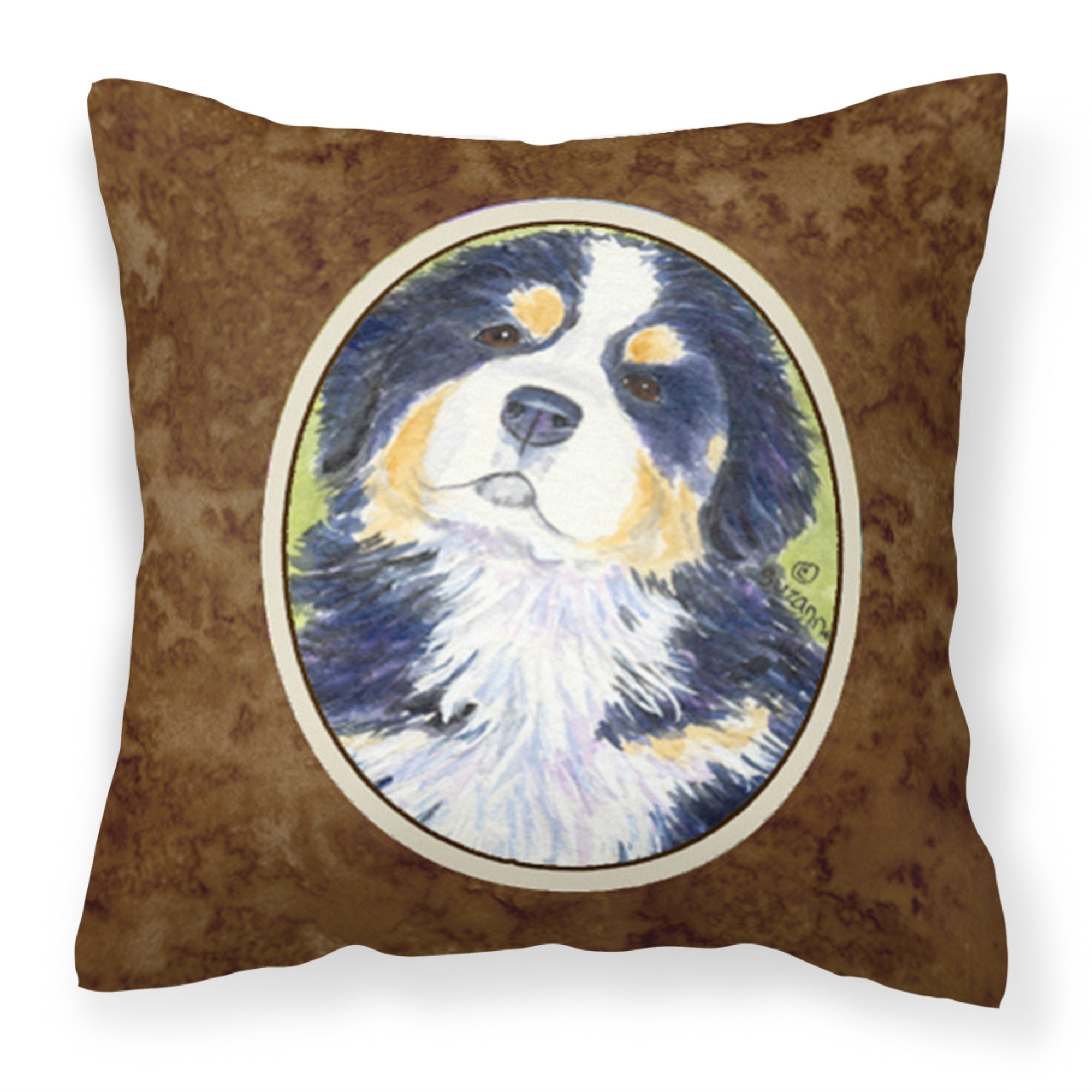 'Caroline'S Treasures Ss1059Pw1414 Bernese Mountain Dog Decorative Canvas Fabric Pillow, Large, Multicolor'