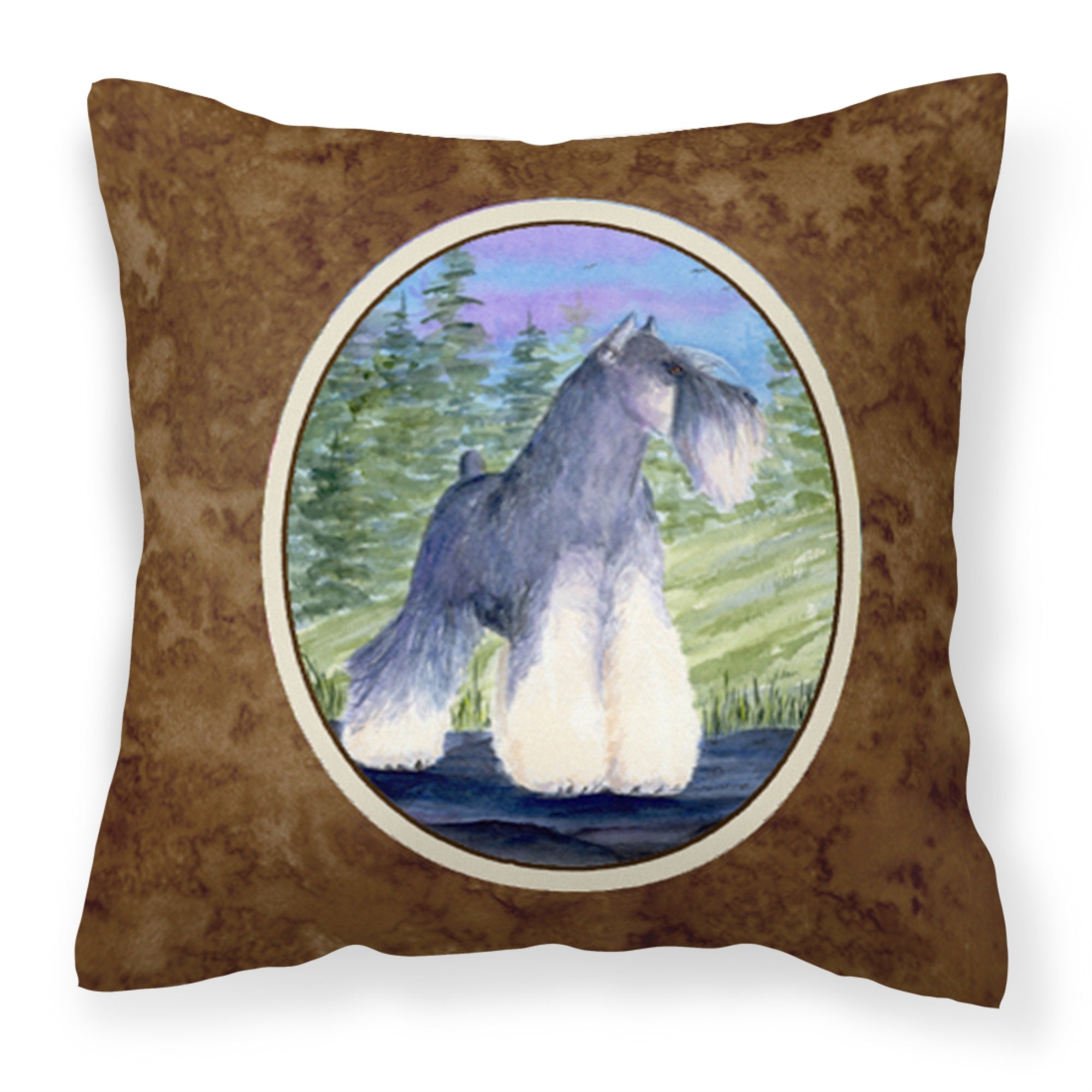 'Caroline'S Treasures Ss1061Pw1414 Schnauzer Decorative Canvas Fabric Pillow, Large, Multicolor'