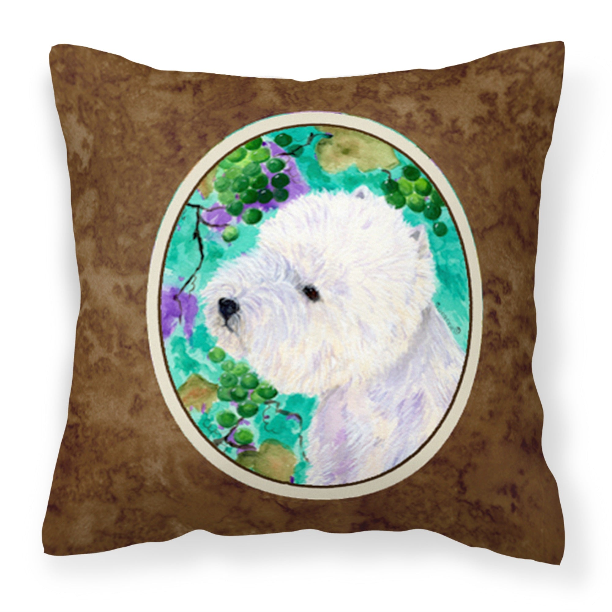 'Caroline'S Treasures Ss1064Pw1414 Westie Decorative Canvas Fabric Pillow, Large, Multicolor'