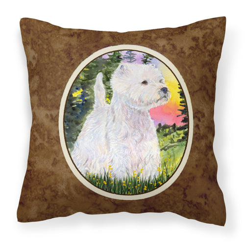 'Caroline'S Treasures Ss1067Pw1414 Westie Decorative Canvas Fabric Pillow, Large, Multicolor'