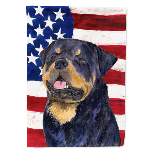 'Caroline'S Treasures Ss4009Gf Usa American Flag With Rottweiler Flag, Small, Multicolor'
