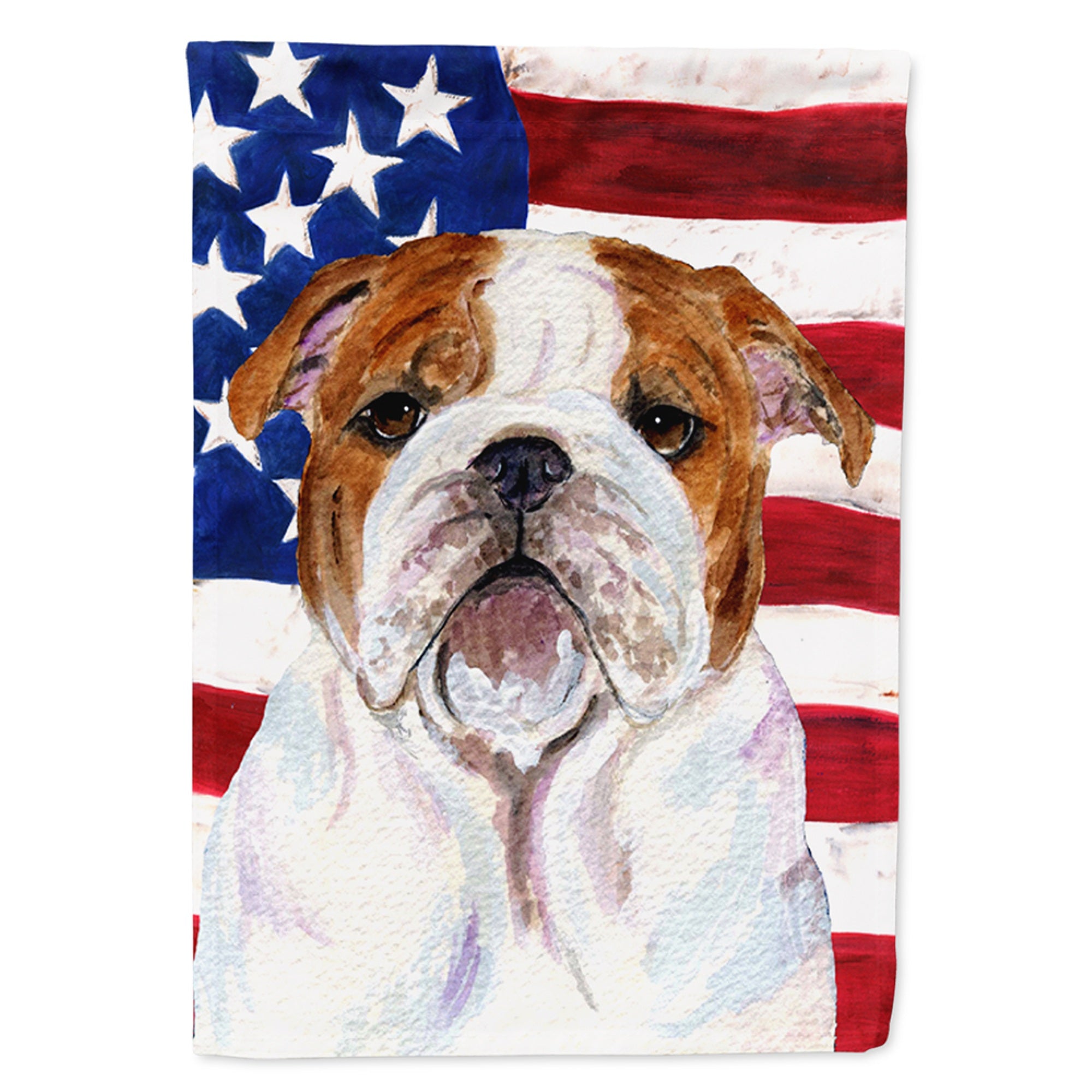 'Caroline'S Treasures Ss4046Gf Usa American Flag With Bulldog English Flag, Small, Multicolor'