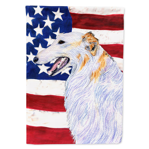 'Caroline'S Treasures Ss4231Chf Usa American Flag With Borzoi Flag Canvas, Large, Multicolor'