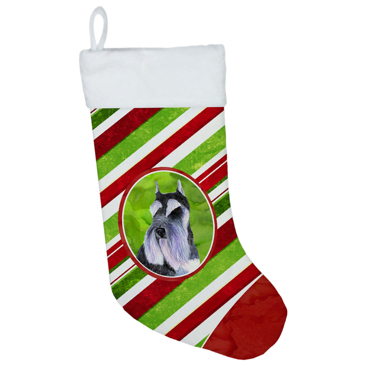 CarolineS Treasures Schnauzer Candy Cane Christmas Stocking, 11 X 18 Inch  Inch , Multicolor