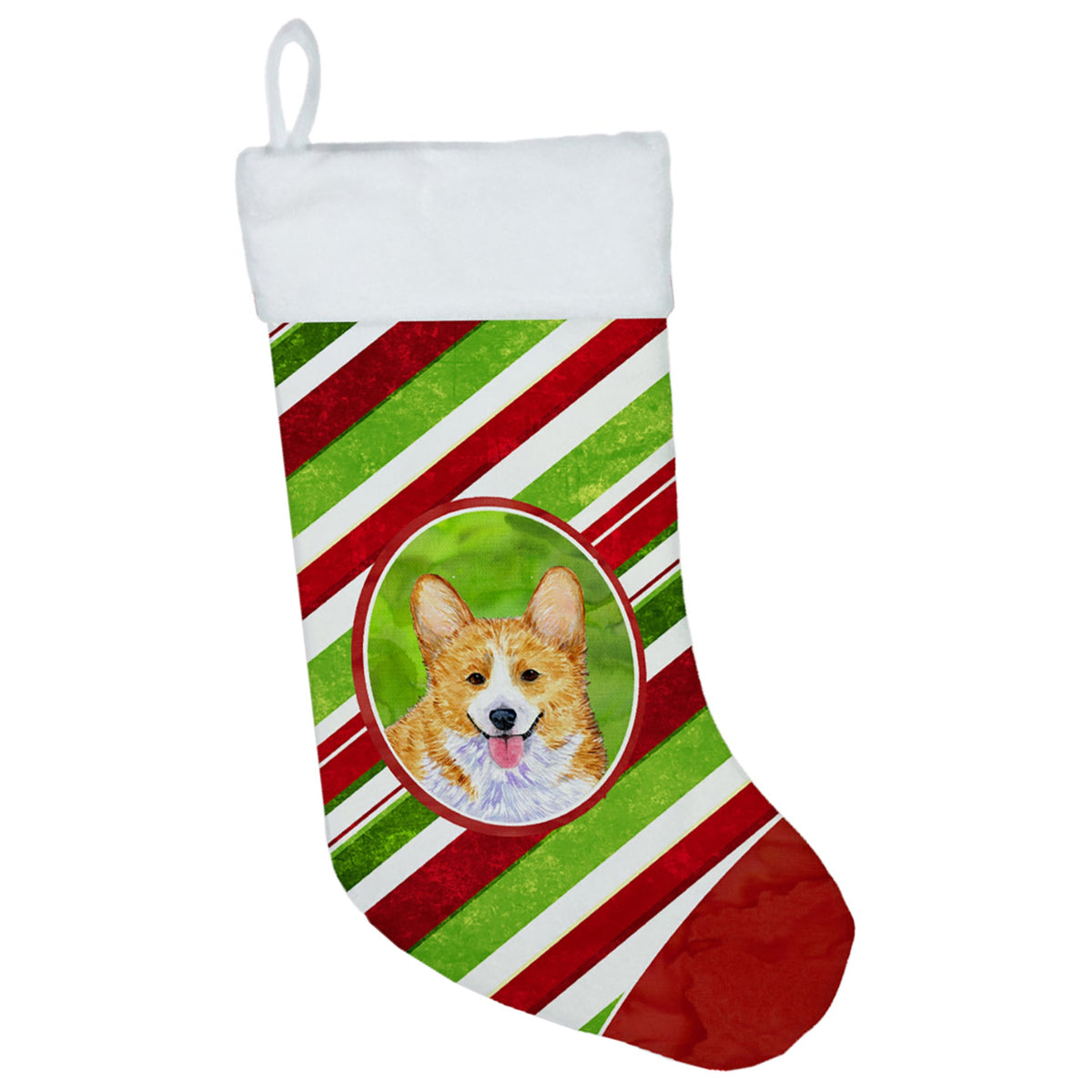CarolineS Treasures Ss4555Cs Corgi Winter Snowflakes Christmas Stocking, 11 X 18 Inch  Inch , Multicolor