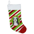 CarolineS Treasures Ss4566Cs Bearded Collie Winter Snowflakes Christmas Stocking, 11 X 18 Inch  Inch , Multicolor