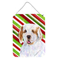 Carolines Treasures Clumber Spaniel Candy Cane Holiday Christmas Metal Wall or Door Hanging Prints 16 x 12 Multicolor