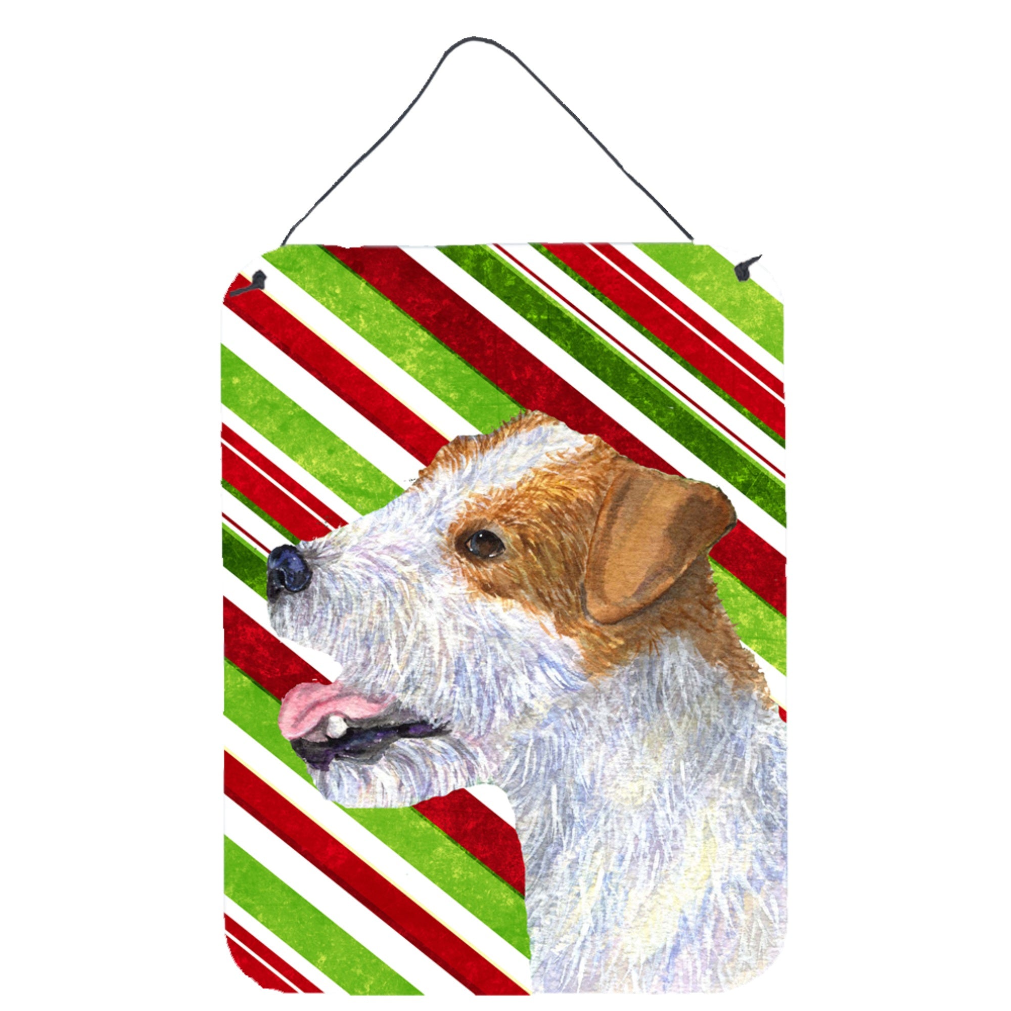 Carolines Treasures Jack Russell Terrier Candy Cane Holiday Christmas Wall Door Hanging Prints 16 x 12 Multicolor