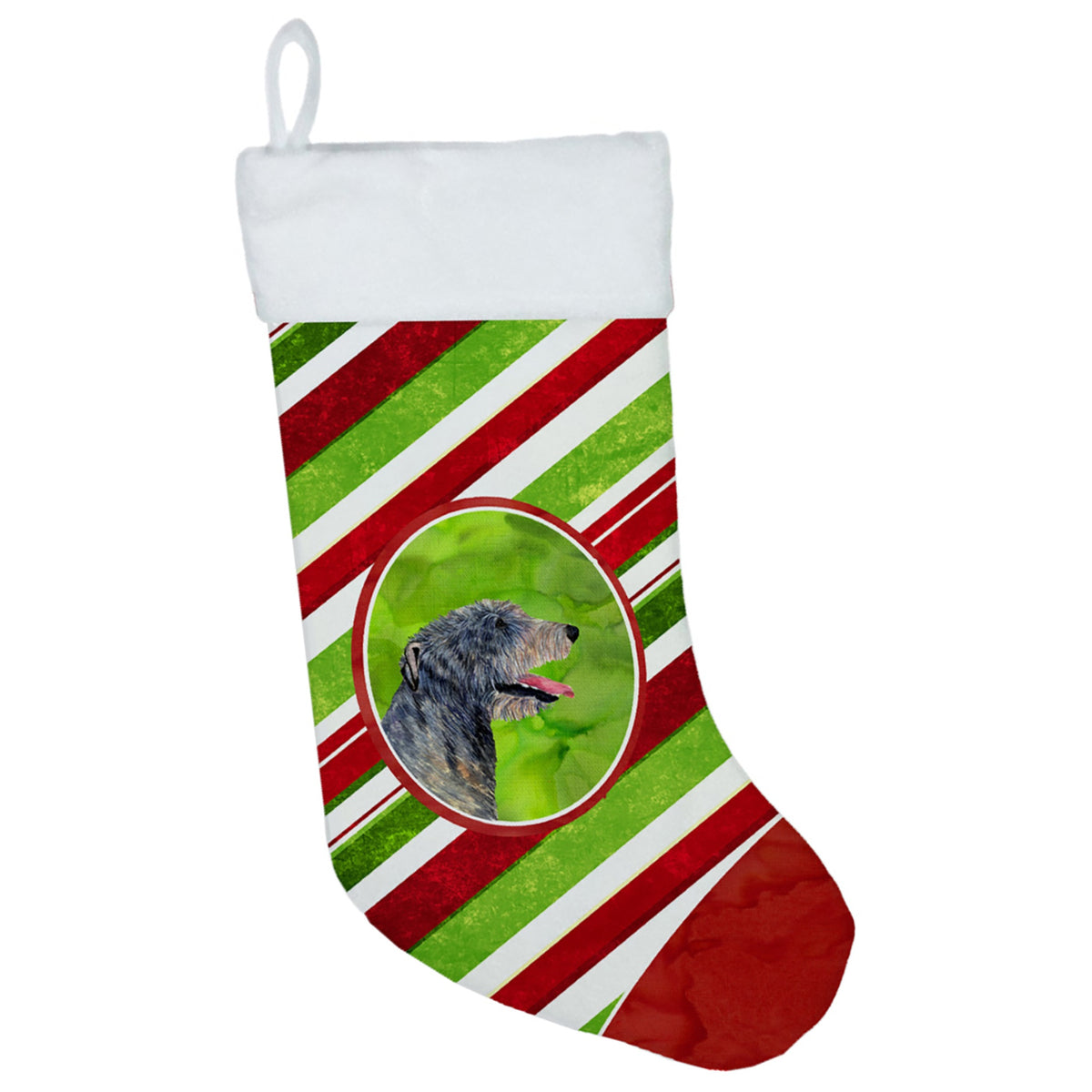 CarolineS Treasures Irish Wolfhound Candy Cane Christmas Stocking, 11 X 18 Inch  Inch , Multicolor