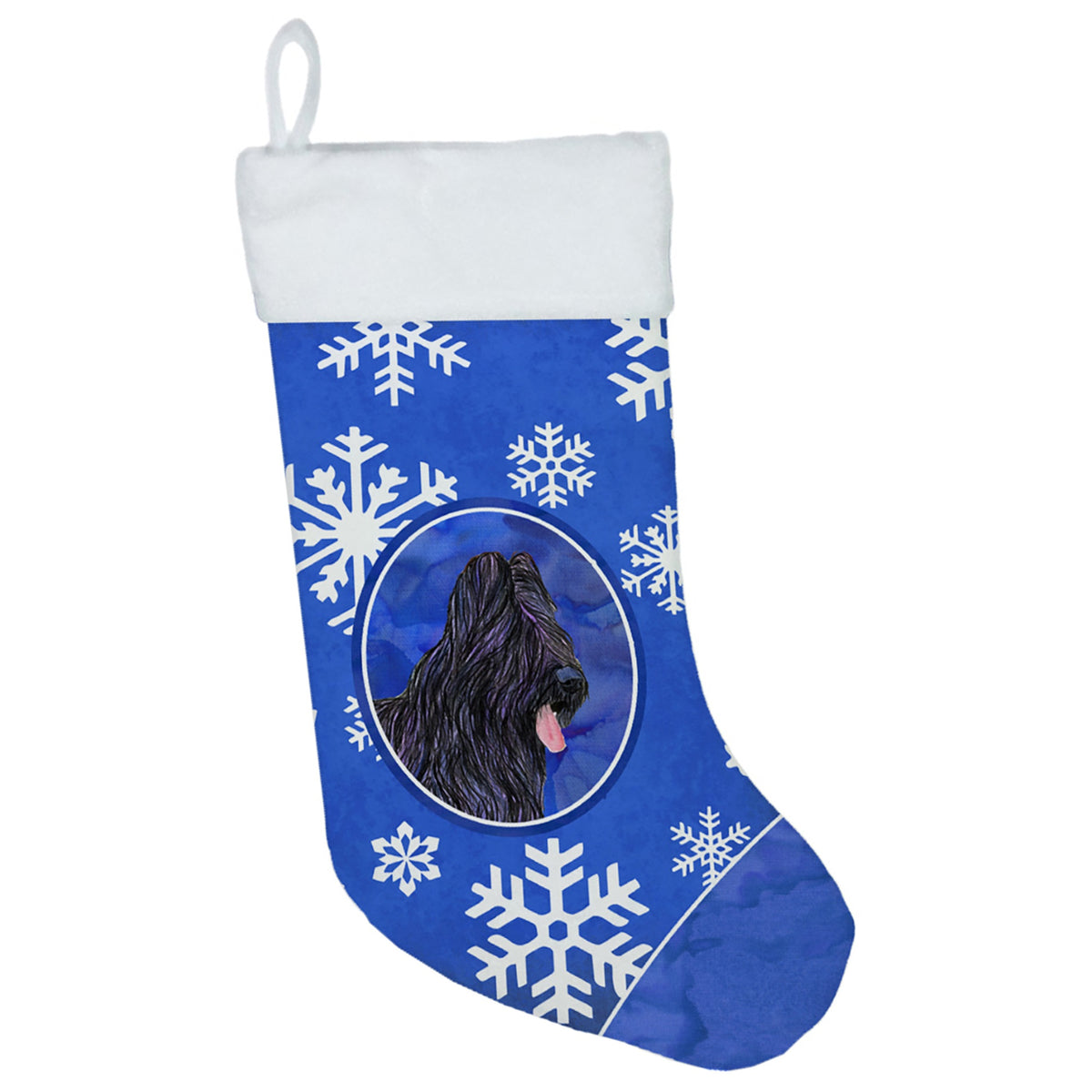 CarolineS Treasures Ss4627Cs Briard Winter Snowflakes Christmas Stocking, 11 X 18 Inch  Inch , Multicolor